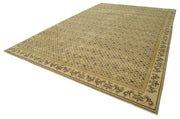 Handmade Wool Area Rug - Classic Beige Rug, Vintage Turkish Carpet 9'11''x15'4''
