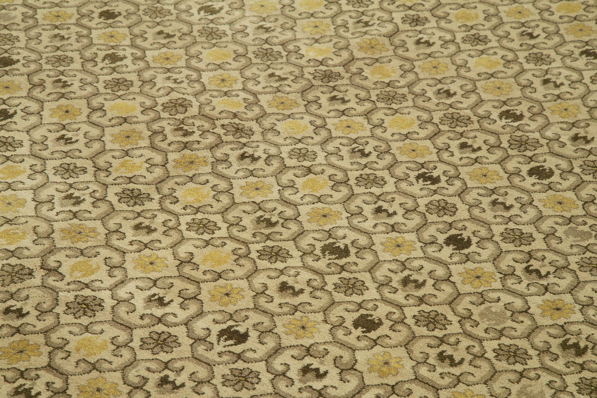 Handmade Wool Area Rug - Classic Beige Rug, Vintage Turkish Carpet 9'11''x15'4''