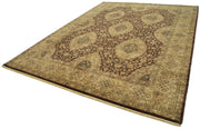 Handmade Wool Area Rug – Tebriz Brown Classic Cotton Wool Rug 9'2''x12'2''