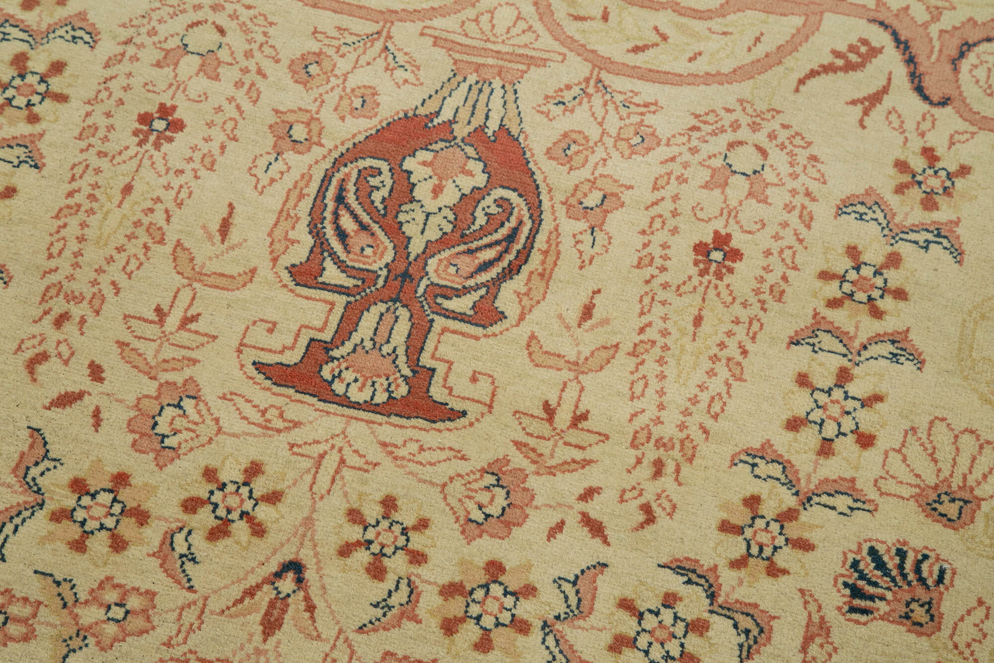 Handmade Wool Area Rug – Vintage Turkish Carpet Beige Wool Carpet 10'3''x13'10''