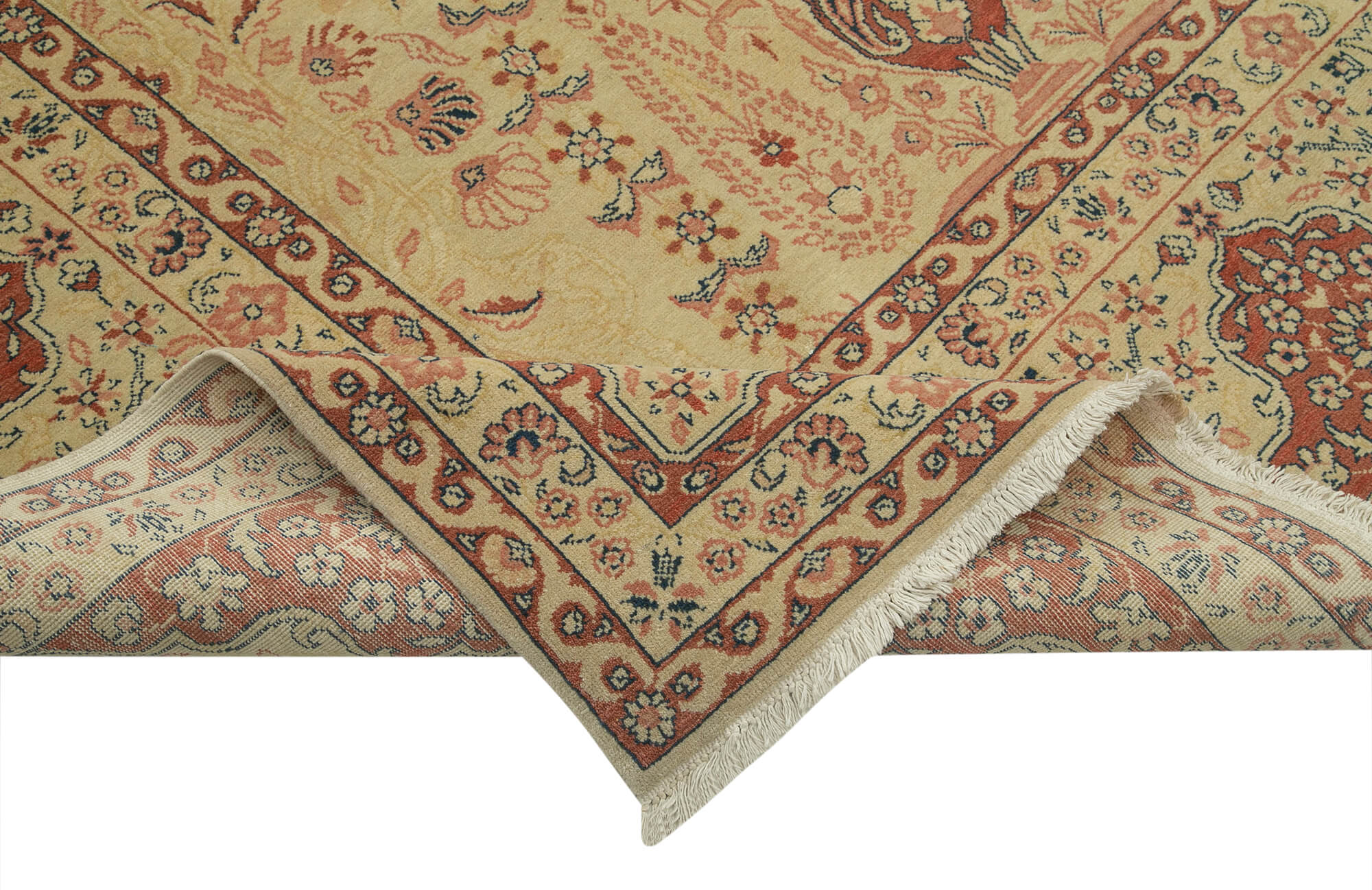 Handmade Wool Area Rug – Vintage Turkish Carpet Beige Wool Carpet 10'3''x13'10''