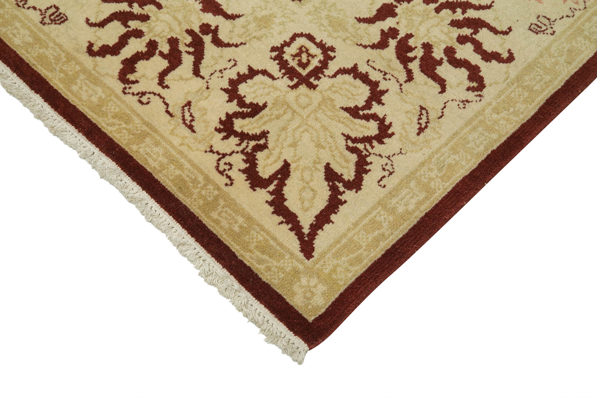 Handmade Wool Area Rug - Classic Beige Vintage Turkish Rug 9'2'' x 11'11''
