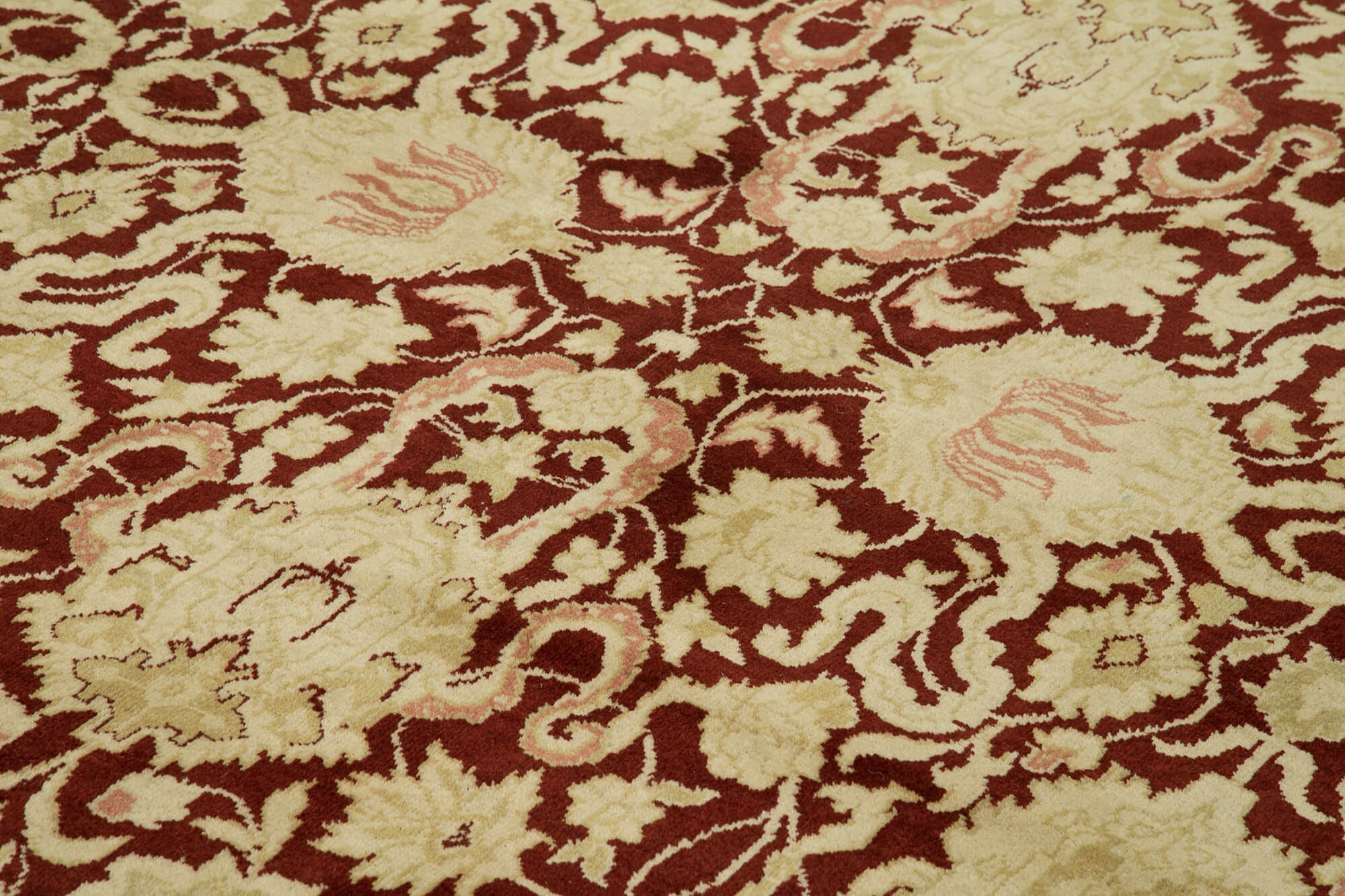 Handmade Wool Area Rug - Classic Beige Vintage Turkish Rug 9'2'' x 11'11''