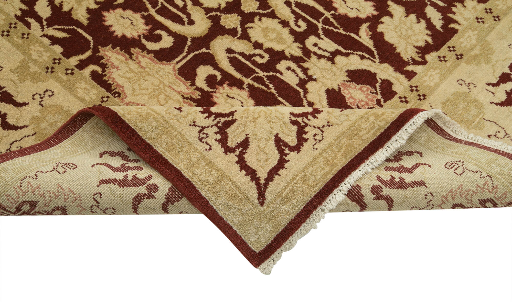 Handmade Wool Area Rug - Classic Beige Vintage Turkish Rug 9'2'' x 11'11''