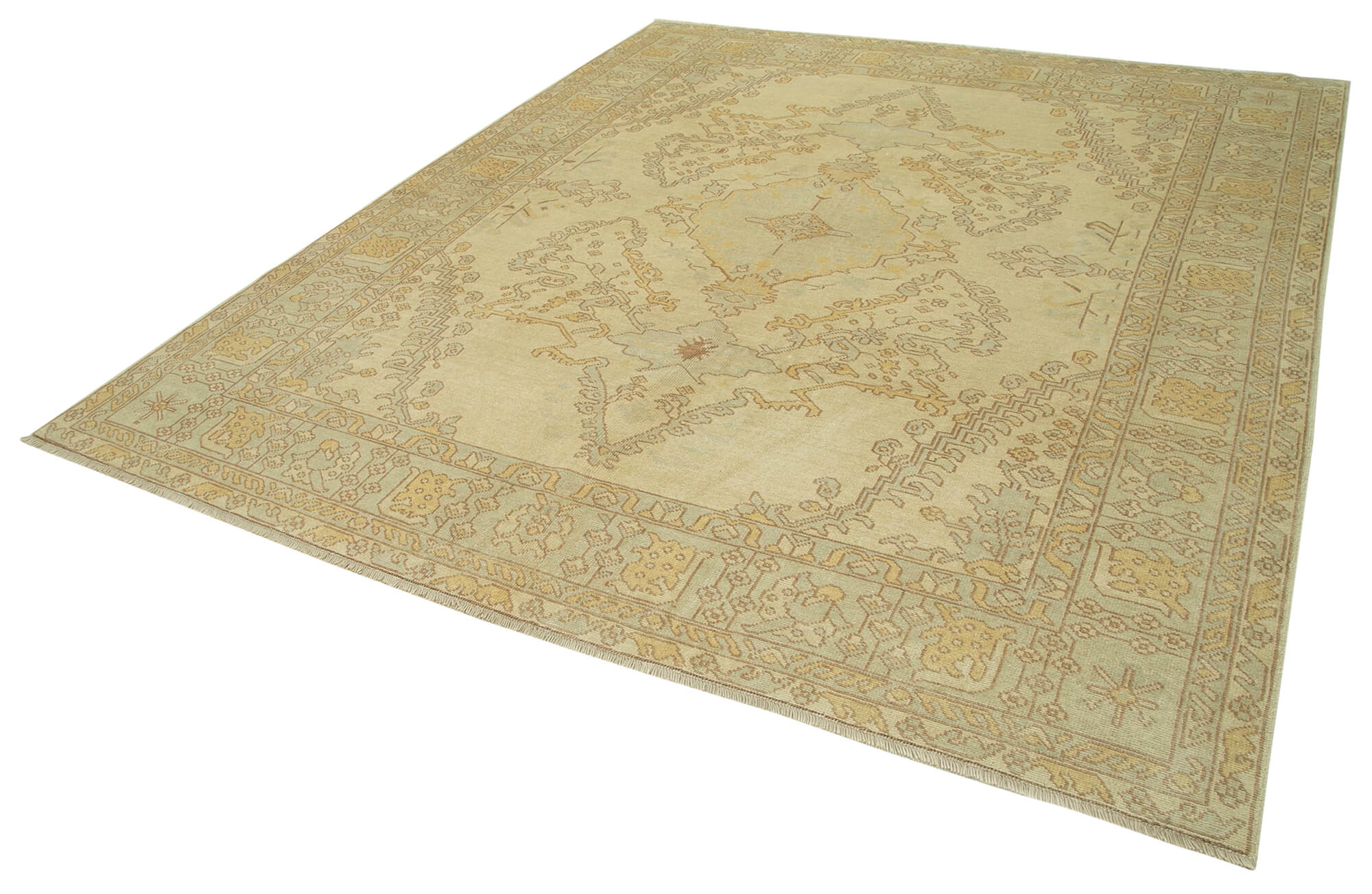 Handmade Wool Area Rug – Classic Beige Cotton Wool Rug 8'3'' x 9'5''