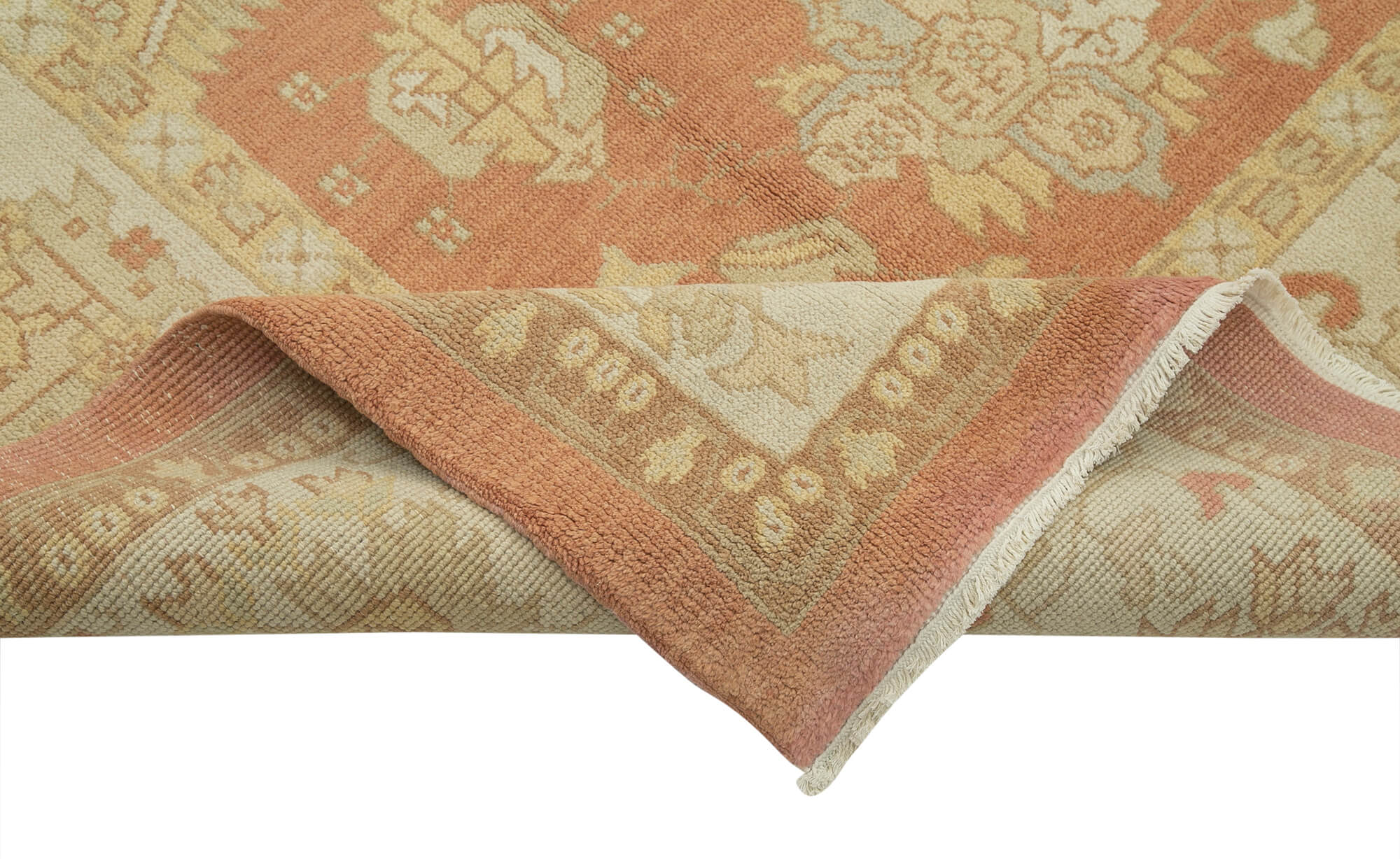 Handmade Wool Area Rug - Classic Red Turkish Vintage Rug 9'x12' Cotton Wool