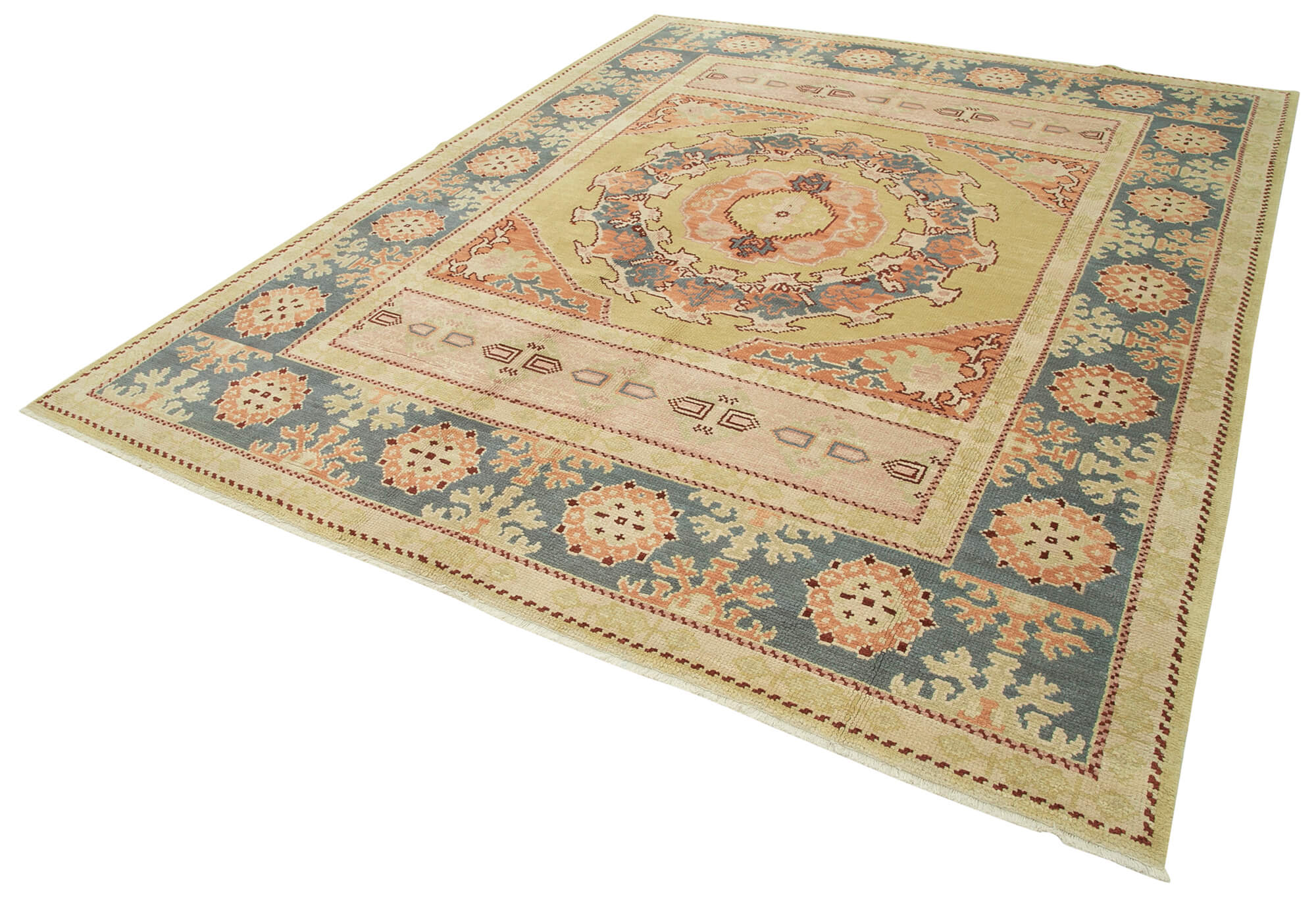 Handmade Wool Area Rug | Turkish Hand Knotted Vintage Woven Rug 8'0''x10'2''