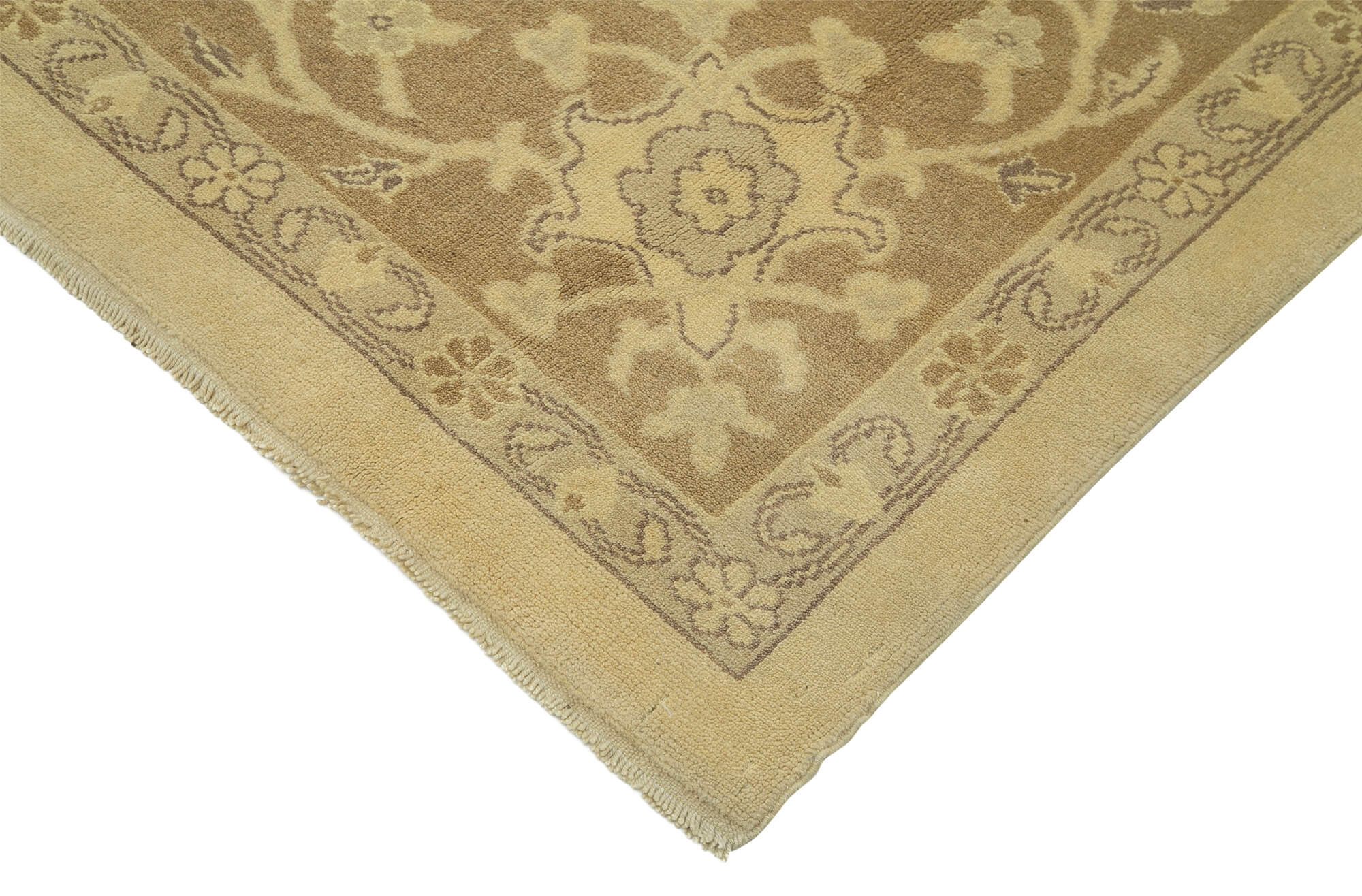 Handmade Wool Area Rug – Tebriz Classic Beige Cotton Wool Rug 10'2''x12'6''