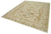 Handmade Wool Area Rug – Tebriz Classic Green Cotton Wool Rug 8'1''x9'7''