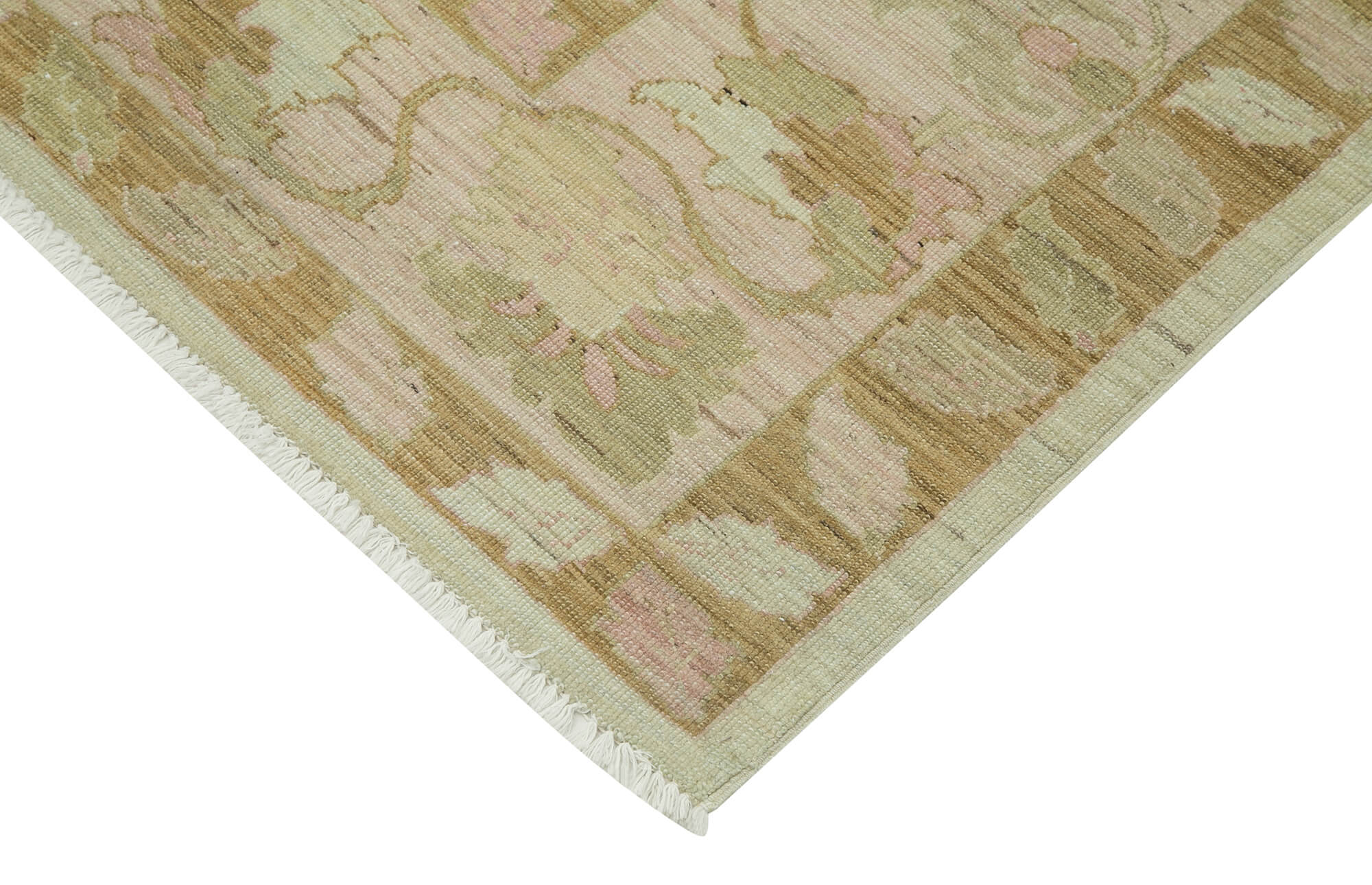 Handmade Wool Area Rug – Tebriz Classic Green Cotton Wool Rug 8'1''x9'7''