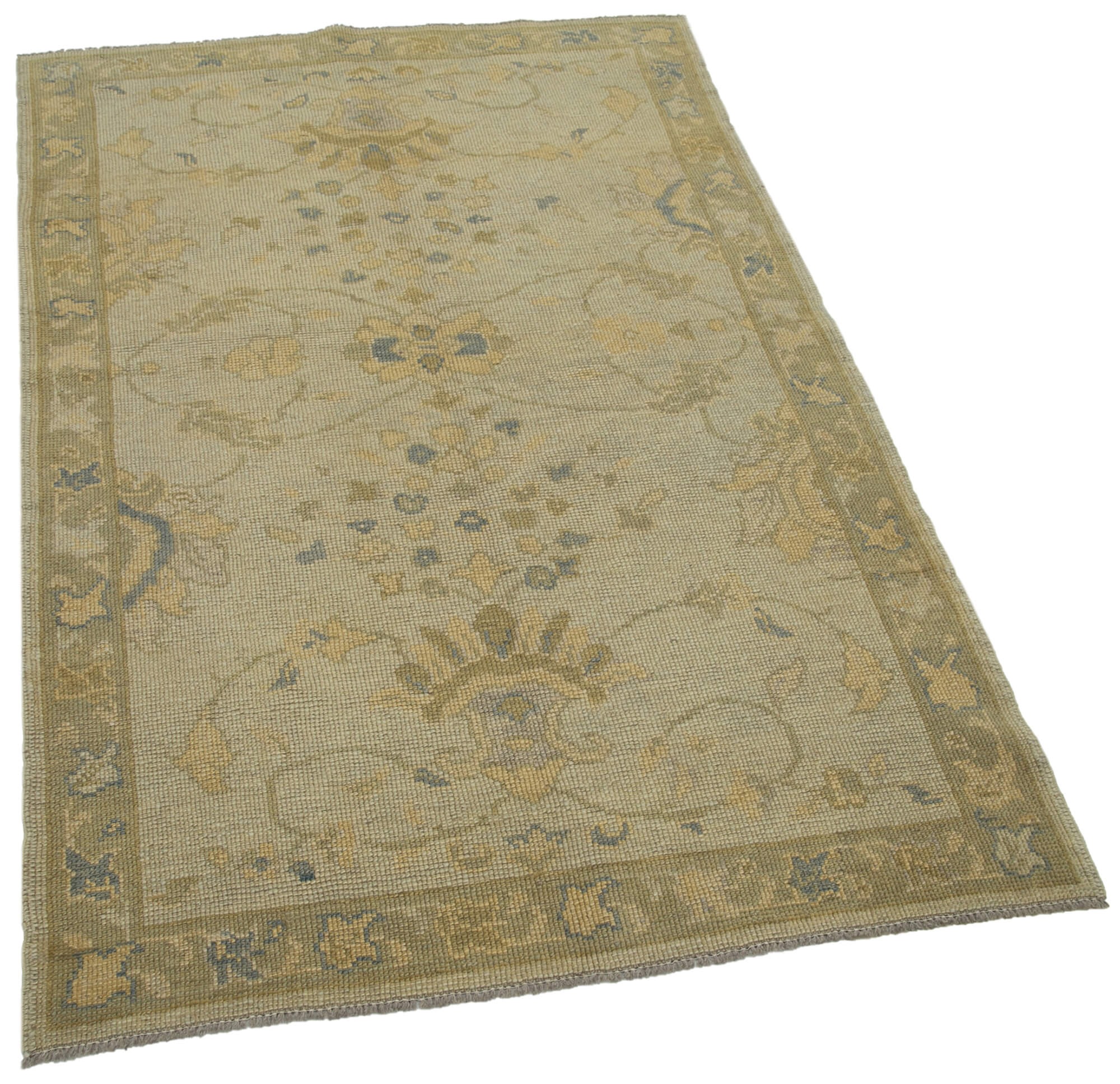 Handmade Wool Area Rug – Classic Beige 3x6 Cotton Wool Rug for Living Room