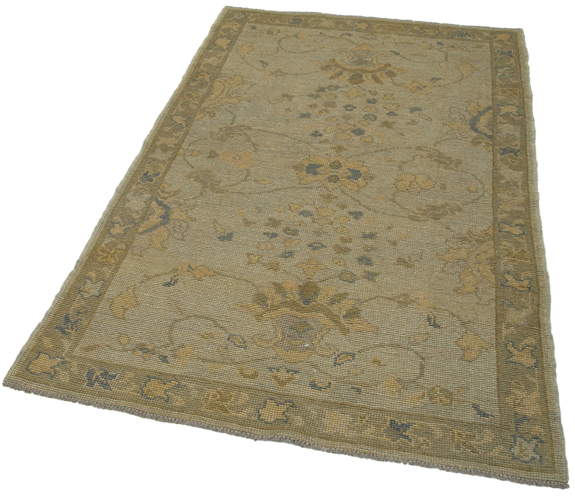 Handmade Wool Area Rug – Classic Beige 3x6 Cotton Wool Rug for Living Room