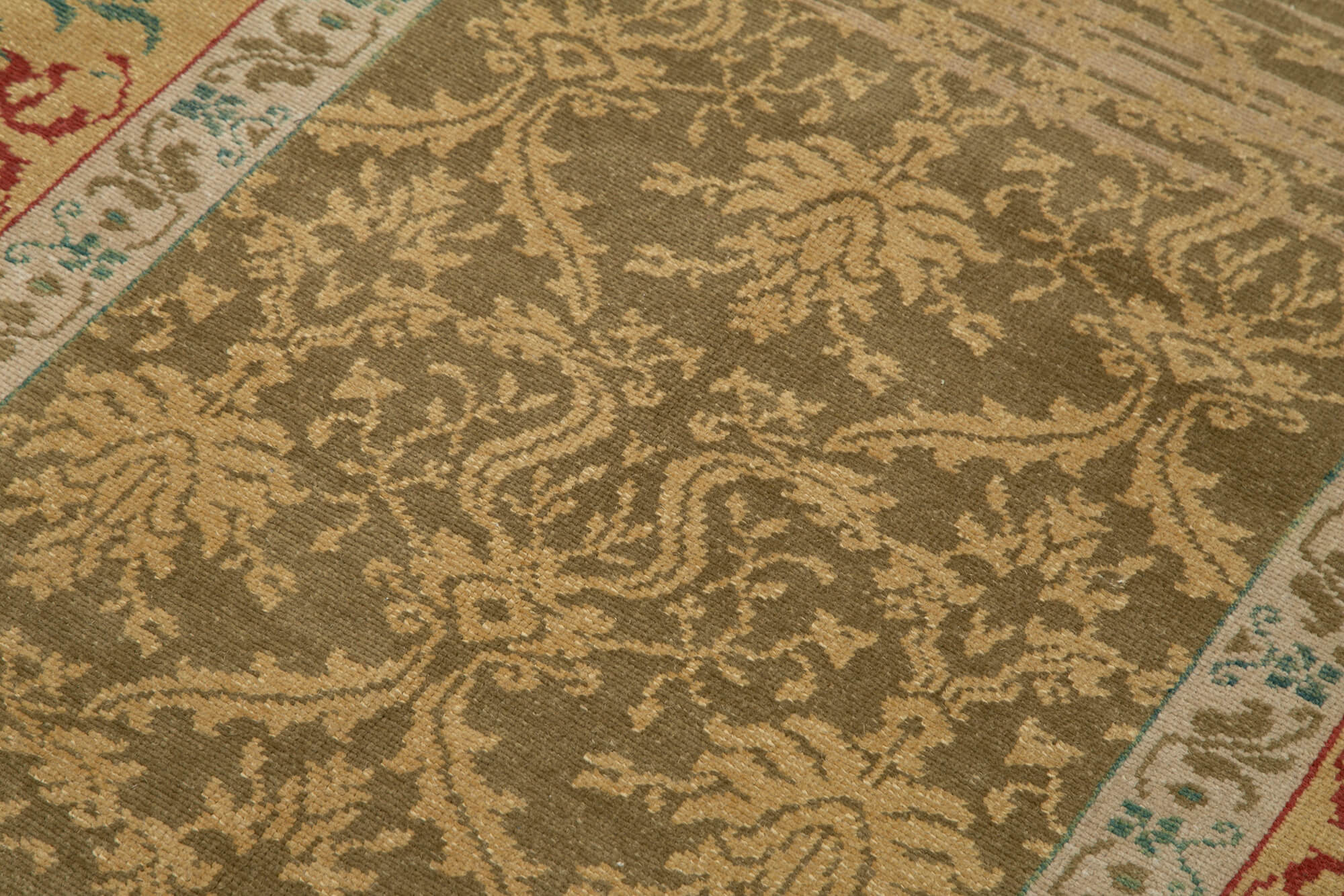 Tebriz Brown Classic Cotton Wool Handmade Area Rug 4'1'' x 5'11''