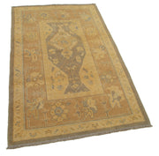 Tebriz Orange Classic Cotton Wool Handmade Area Rug 3'7'' x 5'9''
