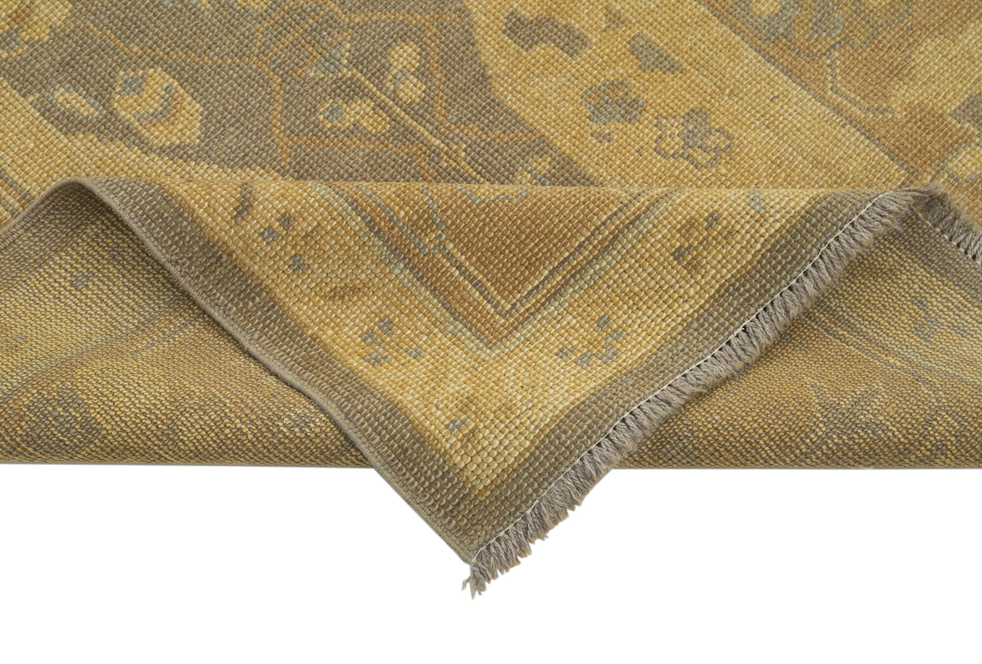 Tebriz Orange Classic Cotton Wool Handmade Area Rug 3'7'' x 5'9''