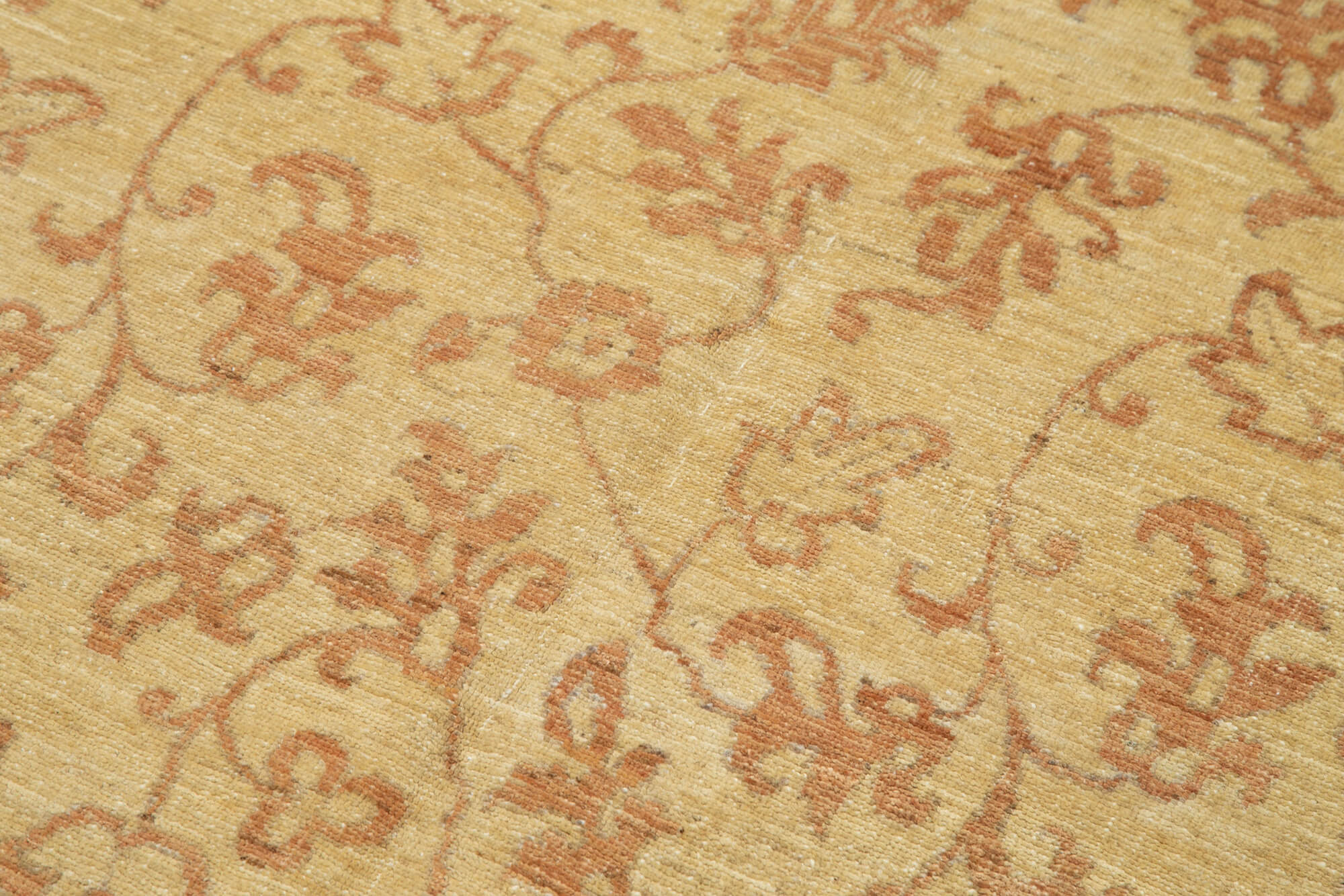 Handmade Wool Area Rug – Tebriz Yellow Classic Cotton Wool Carpet 3'9''x5'11''