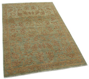 Handmade Wool Area Rug – Tebriz Classic Green Cotton Wool Rug 3'11''x5'11''
