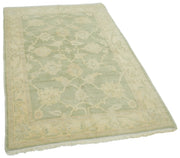 Handmade Wool Area Rug – Tebriz Green Classic Cotton Blend Carpet 3'11''x6'0''