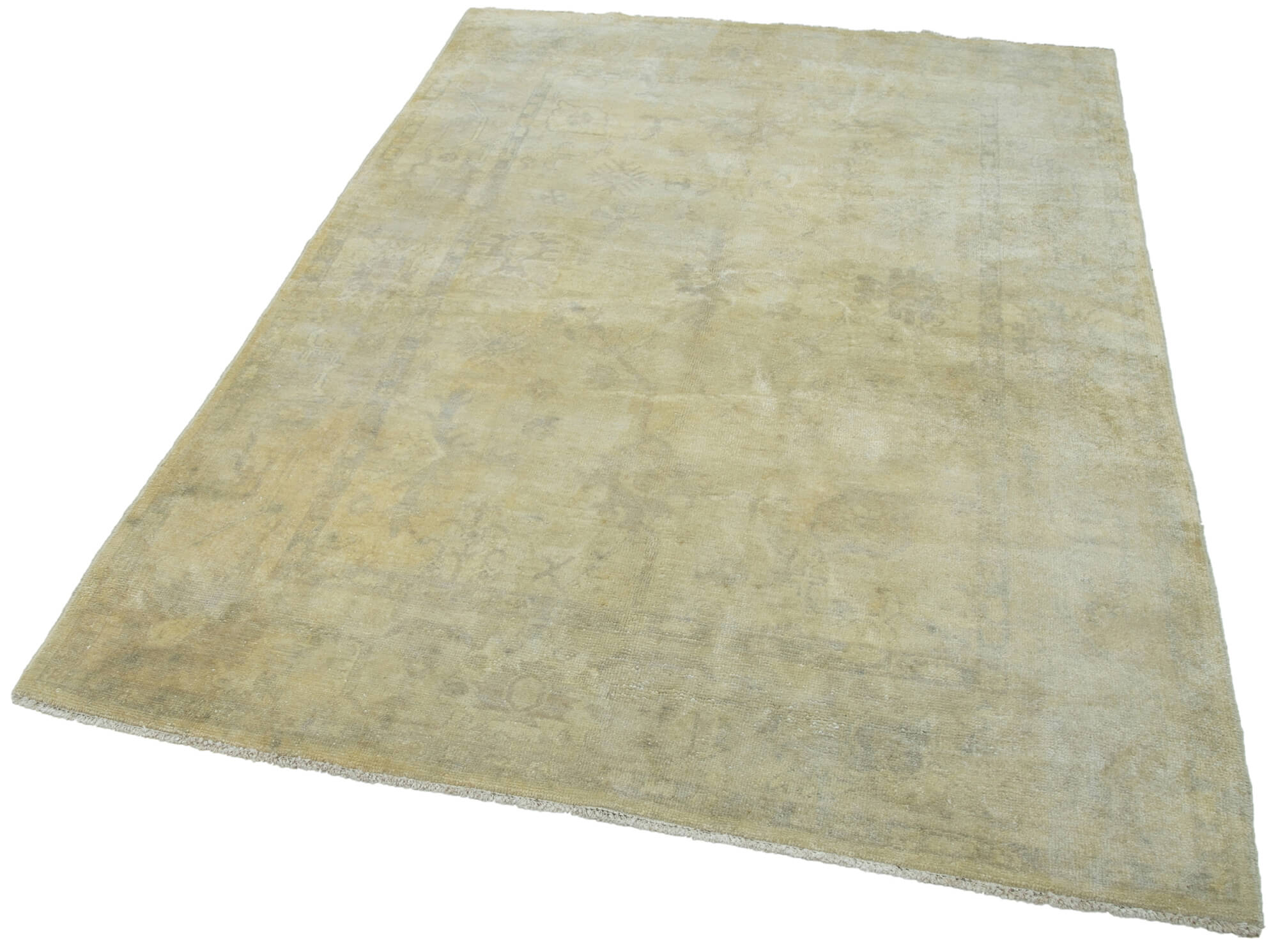 Handmade Wool Area Rug - Tebriz Classic Beige 4'11''x7'2'' Cotton Wool Rug