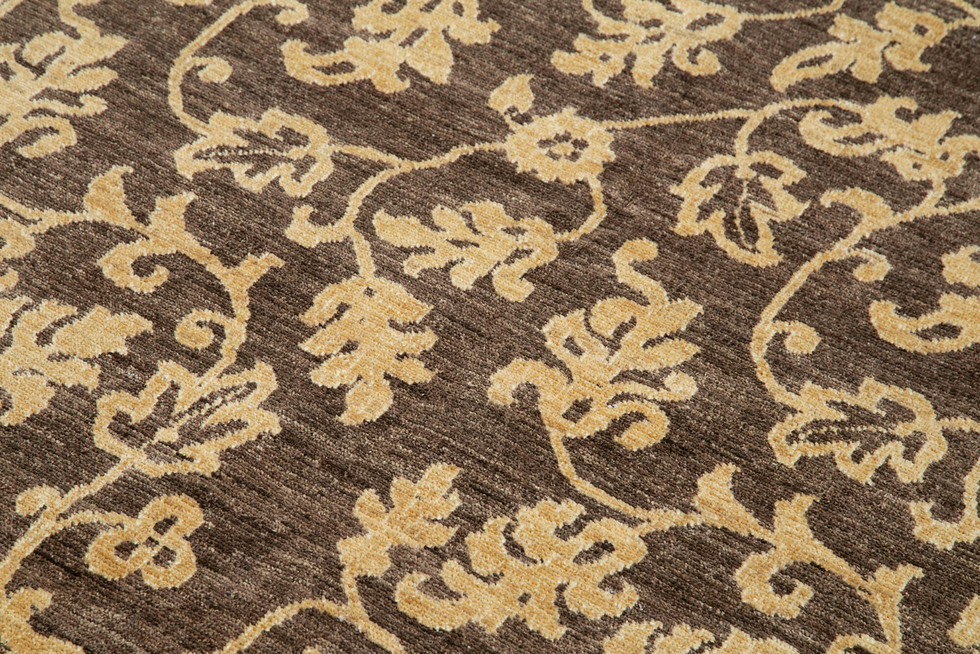 Handmade Cotton Wool Rug – Tebriz Brown Classic Style Carpet 3'11''x5'11''