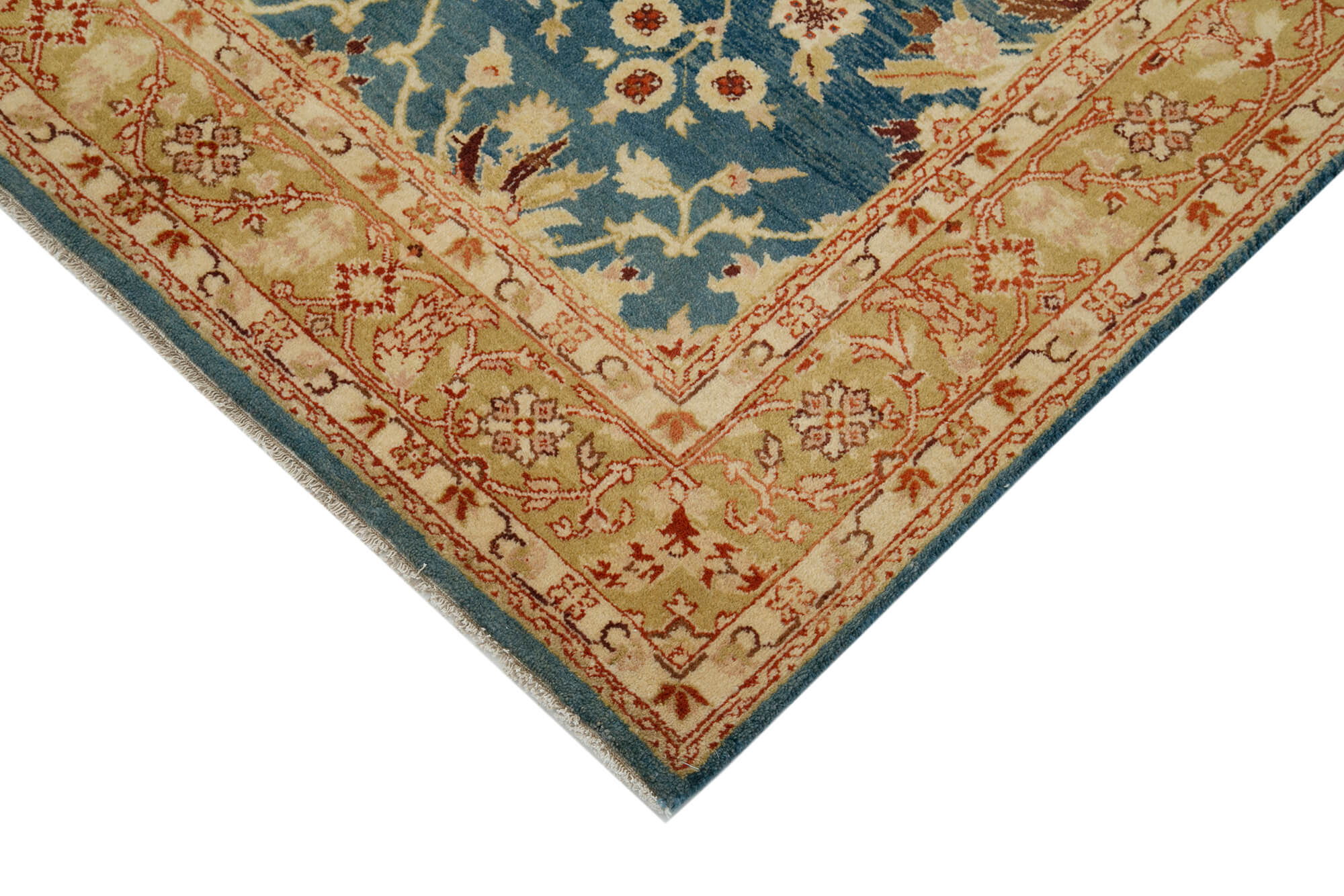 Handmade Area Rug – 4x6 Blue Classic Turkish Hand Knotted Cotton Wool Carpet