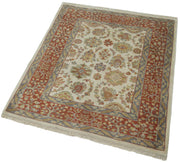 Handmade Wool Area Rug – Tebriz Classic Beige Cotton Wool Rug 2'11''x3'8''