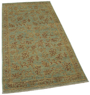 Handmade Wool Area Rug – Tebriz Green Classic Cotton Wool Rug 3'0''x5'9'' by Agacan