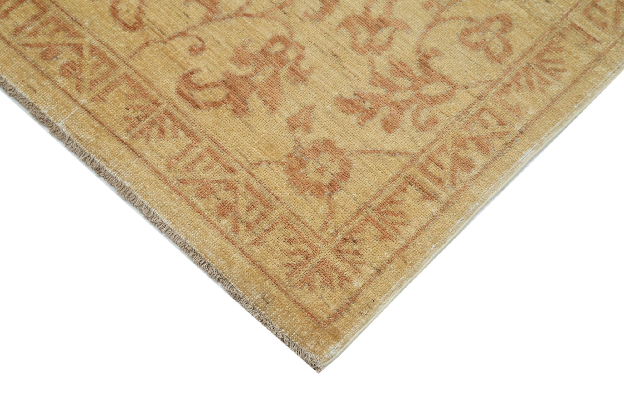 Handmade Area Rug – Tebriz Classic Yellow Wool Cotton Carpet 3'10''x5'10''