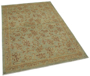 Handmade Wool Area Rug – Classic Green Vintage Cotton Wool Blend Carpet 3'10''x5'8''
