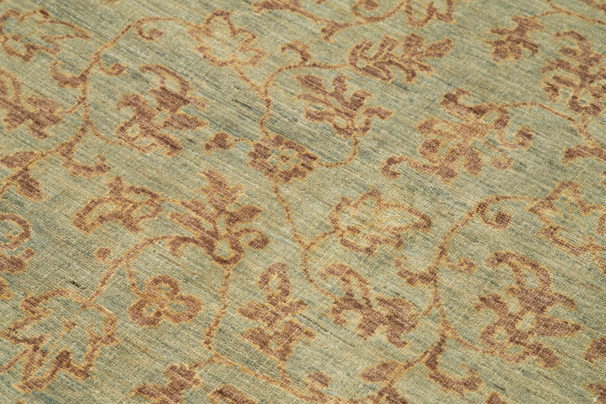 Handmade Wool Area Rug – Tebriz Classic Green Cotton Wool Carpet 3'11''x5'9''
