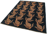 Handmade Wool Area Rug | Tebriz Classic Blue Cotton Wool Woven Carpet 5'9''x7'10''