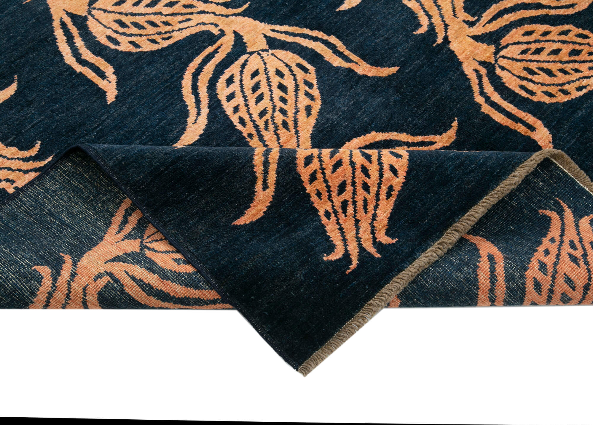 Handmade Wool Area Rug | Tebriz Classic Blue Cotton Wool Woven Carpet 5'9''x7'10''