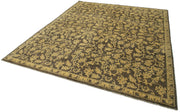 Handmade Wool Area Rug - Classic Brown Cotton Wool Rug 7x9 Foot Vintage Turkish Carpet