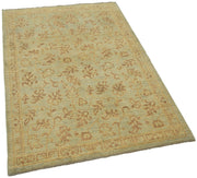 Handmade Wool Area Rug - Tebriz Green Classic Style Cotton Wool Carpet 3'10''x5'10''