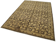 Handmade Wool Area Rug – Tebriz Classic Brown Rug 6'0''x9'1'' | Vintage Turkish Carpet