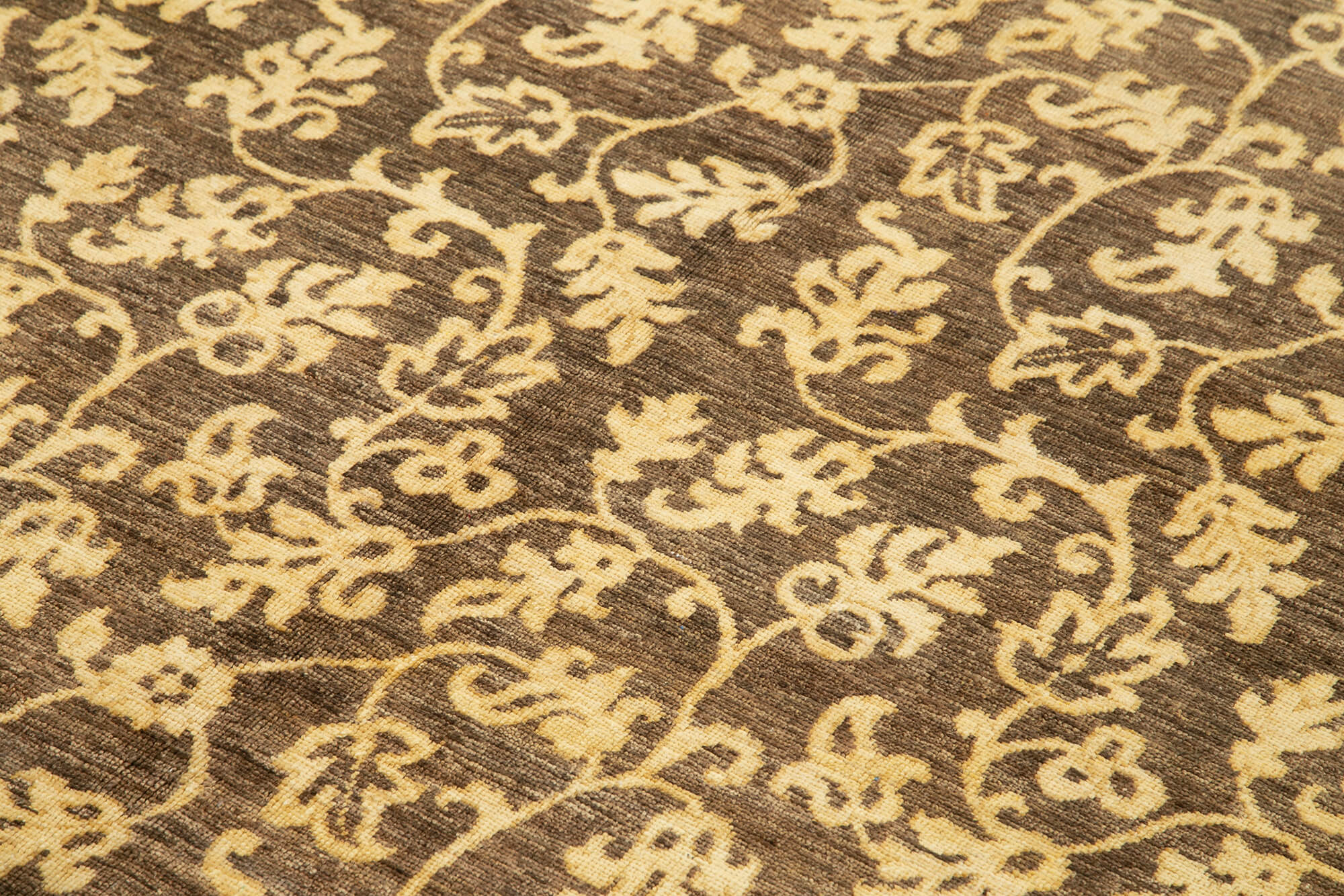 Handmade Wool Area Rug – Tebriz Classic Brown Rug 6'0''x9'1'' | Vintage Turkish Carpet