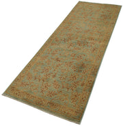 Handmade Wool Area Rug – Tebriz Green Classic Cotton Wool Rug 2'11''x8'5''