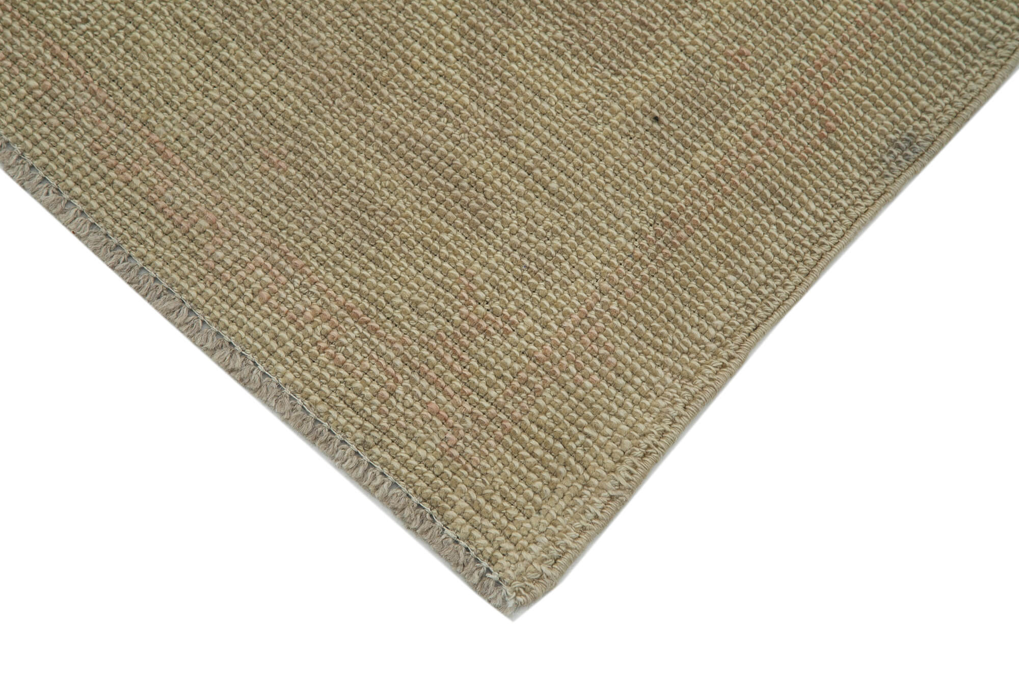 Handmade Wool Area Rug – Classic Beige Cotton Wool Rug, Durable Turkish Vintage Carpet 2'4''x11'6''