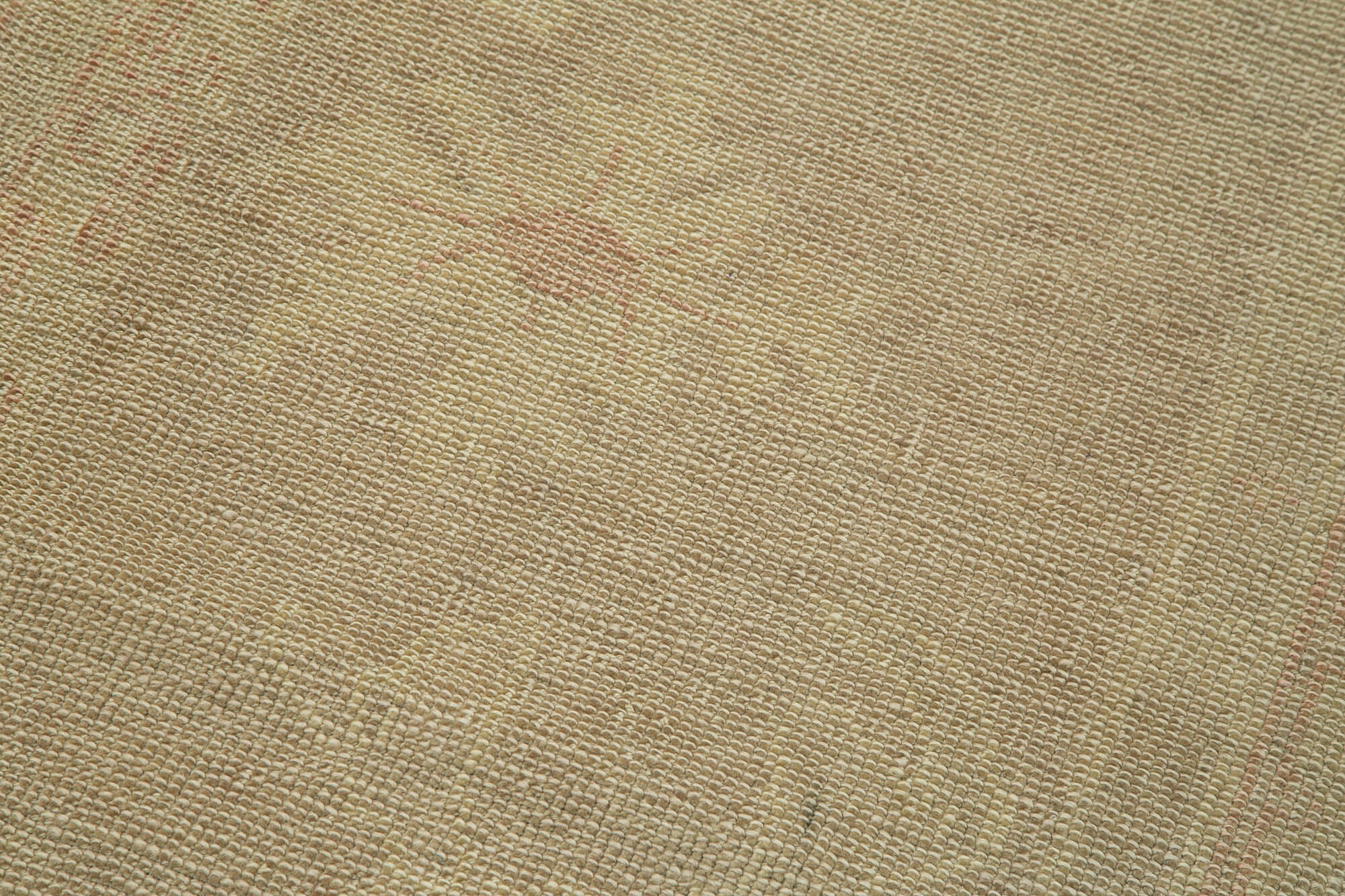 Handmade Wool Area Rug – Classic Beige Cotton Wool Rug, Durable Turkish Vintage Carpet 2'4''x11'6''