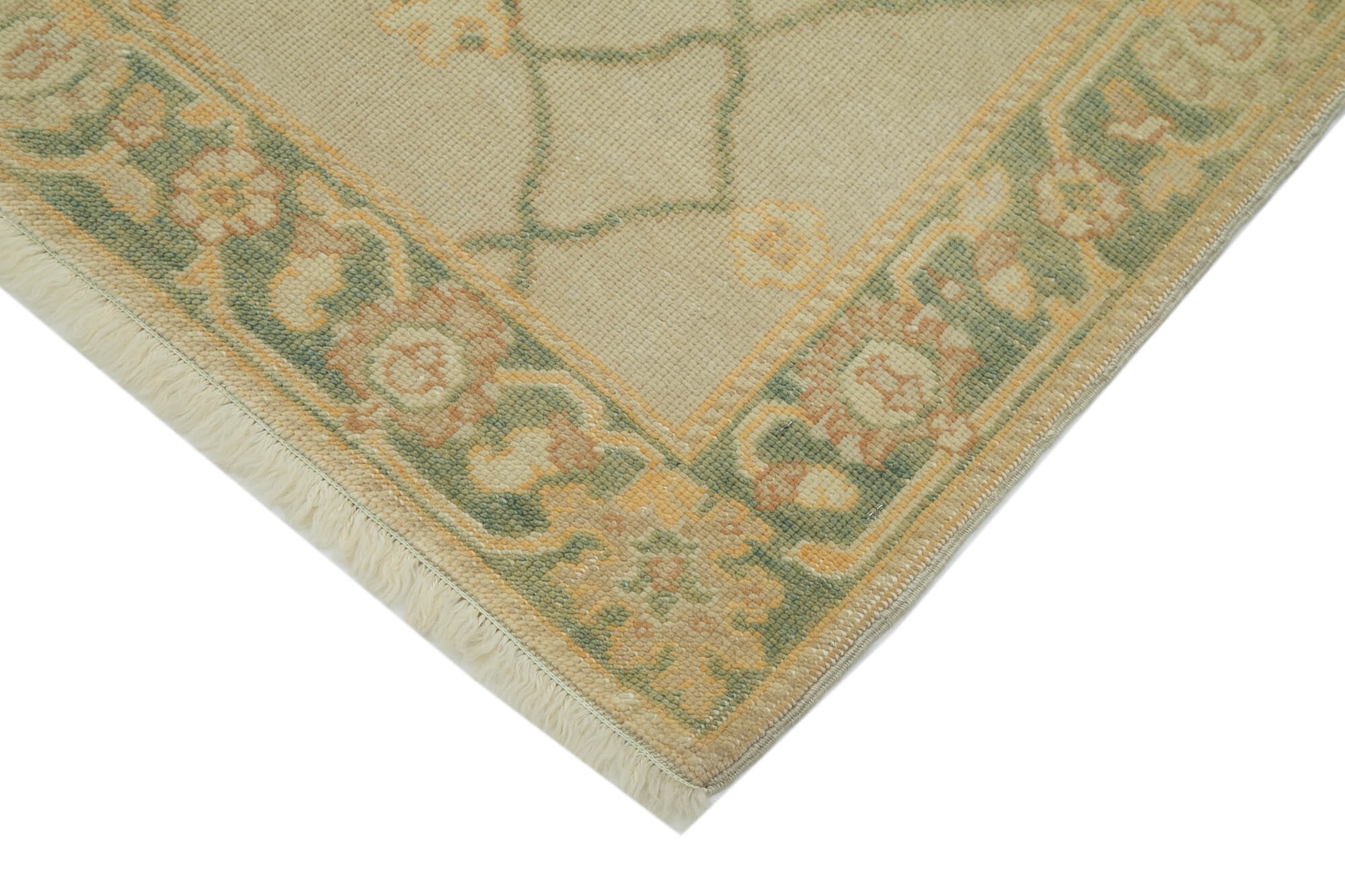 Handmade Wool Area Rug - Vintage Turkish Carpet Classic Cotton Rug 2'8''x11'10''