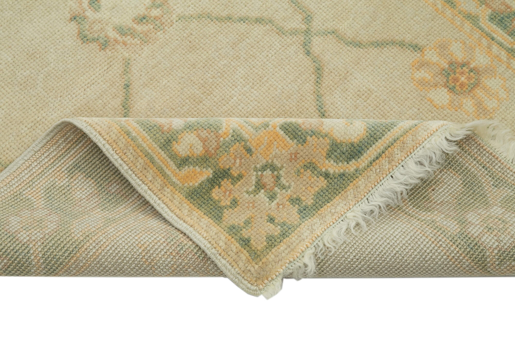 Handmade Wool Area Rug - Vintage Turkish Carpet Classic Cotton Rug 2'8''x11'10''