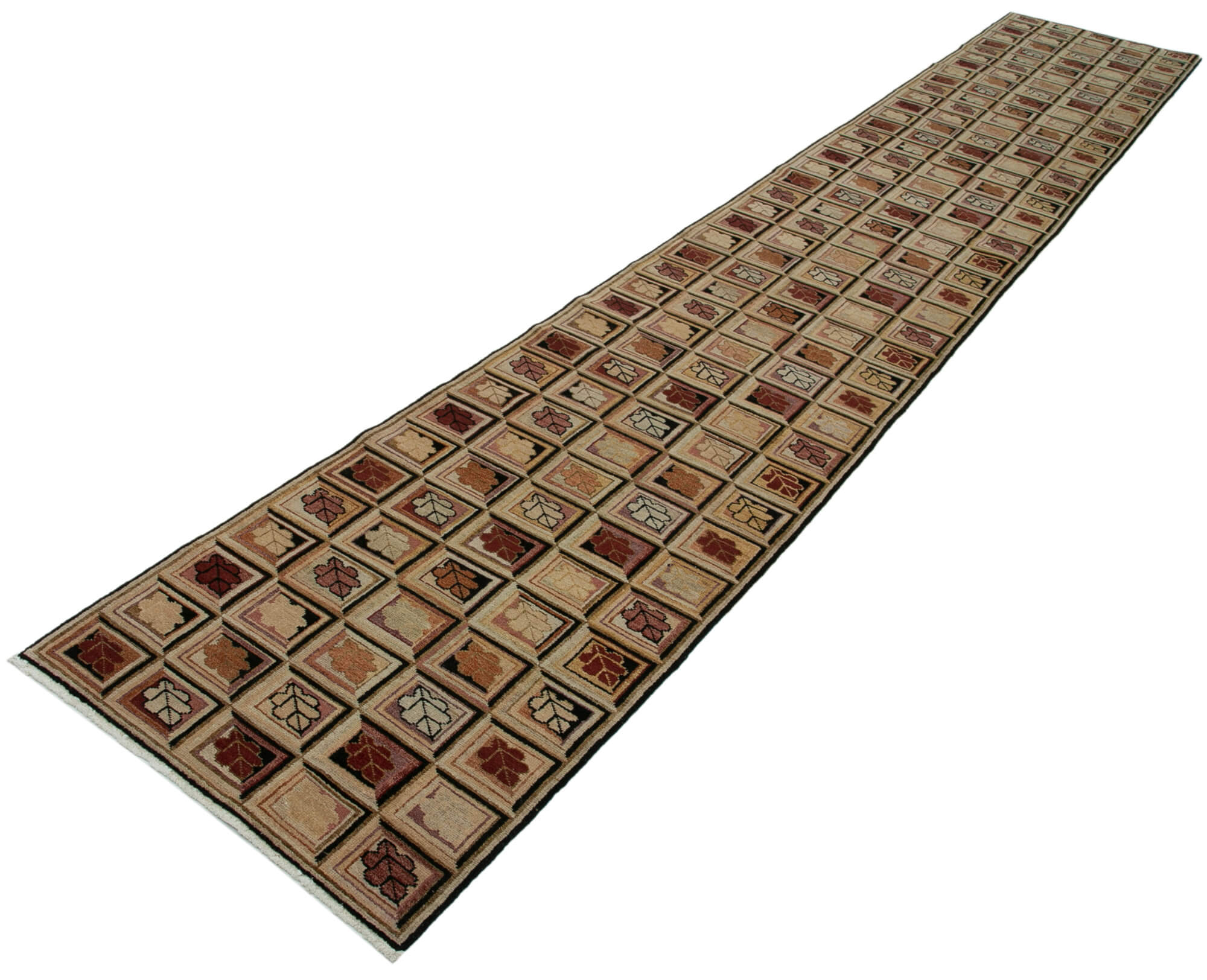 Handmade Wool Area Rug – Tebriz Classic Beige Cotton Wool Carpet Runner 2'6''x16'