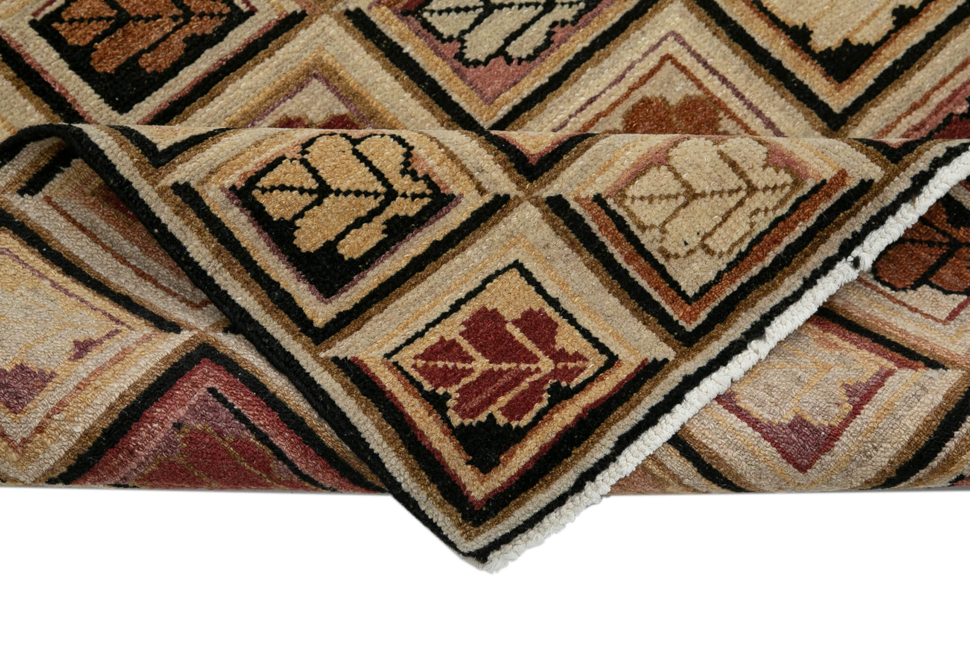 Handmade Wool Area Rug – Tebriz Classic Beige Cotton Wool Carpet Runner 2'6''x16'