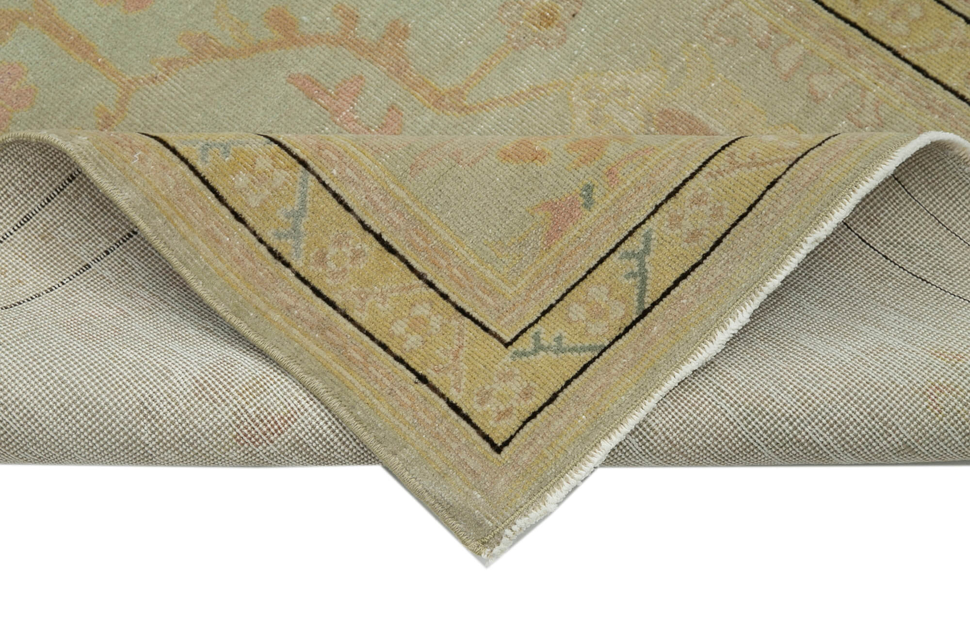 Handmade Wool Area Rug – Tebriz Classic Beige Cotton Wool Rug 2'10''x11'9''