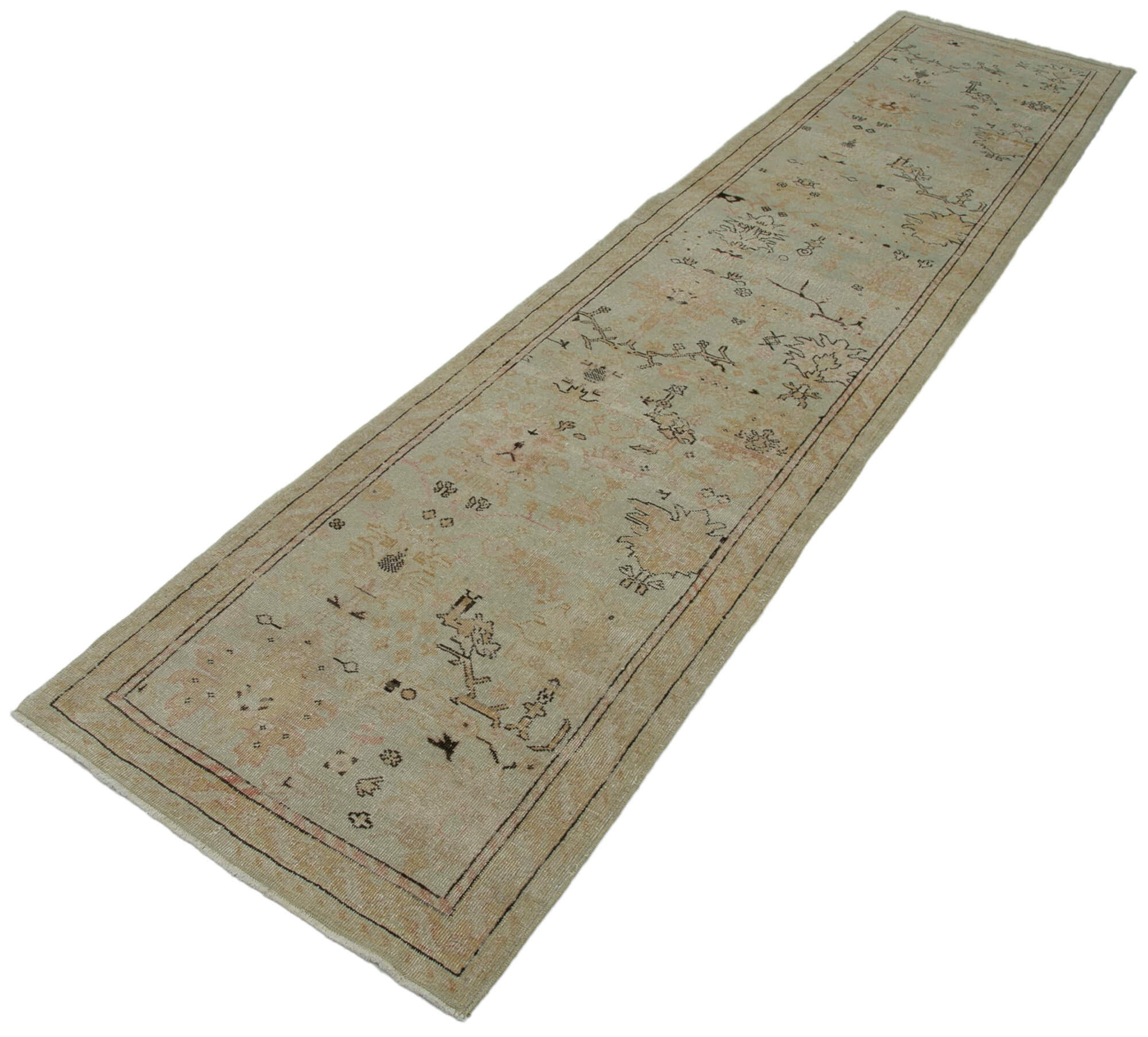 Handmade Wool Area Rug | Classic Cotton Rug – Vintage Turkish Carpet 2'7'' x 11'11''