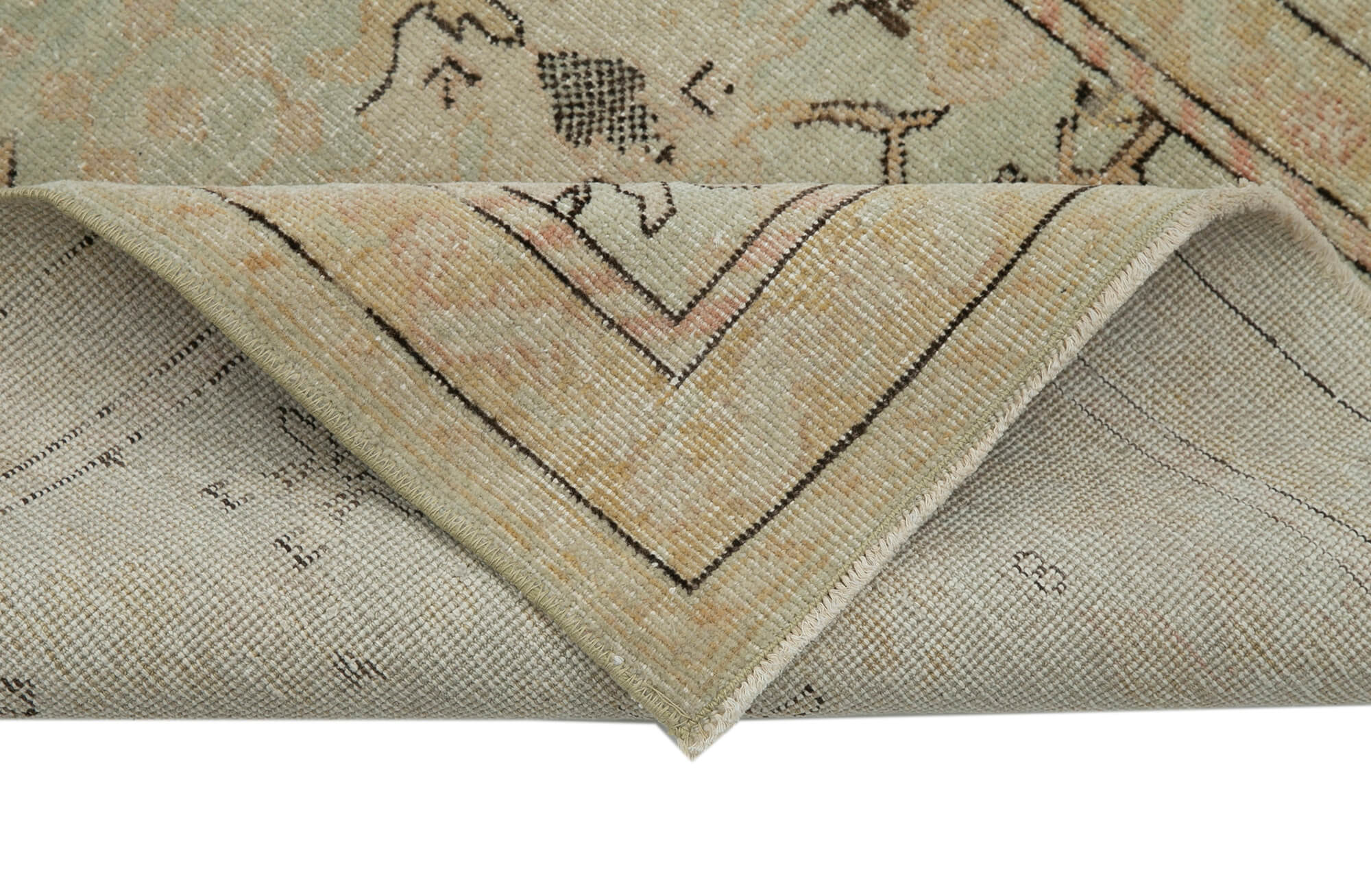 Handmade Wool Area Rug | Classic Cotton Rug – Vintage Turkish Carpet 2'7'' x 11'11''