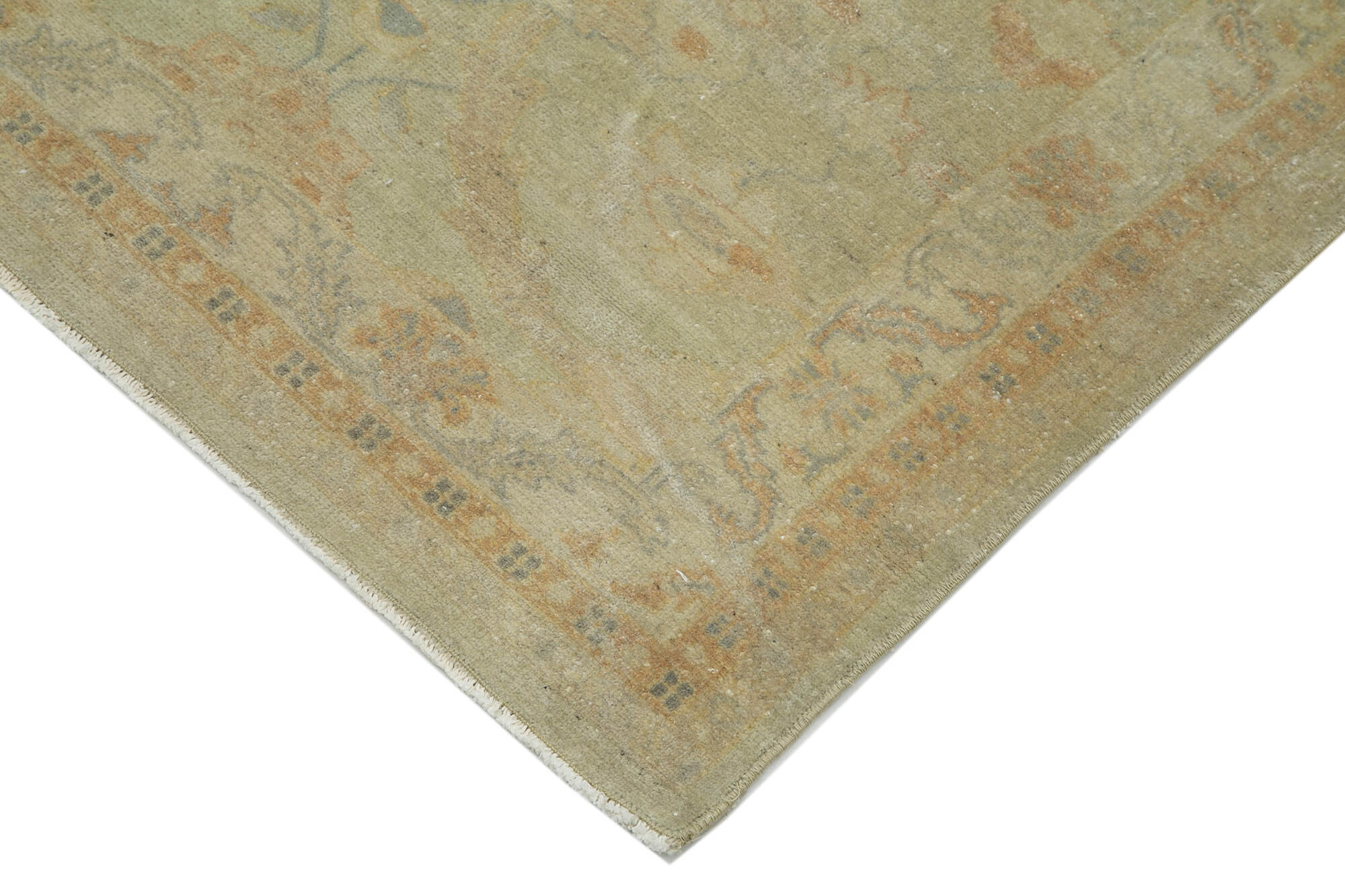 Handmade Wool Area Rug – Classic Cotton Rug Beige 2'11''x11'5'' Turkish Carpet