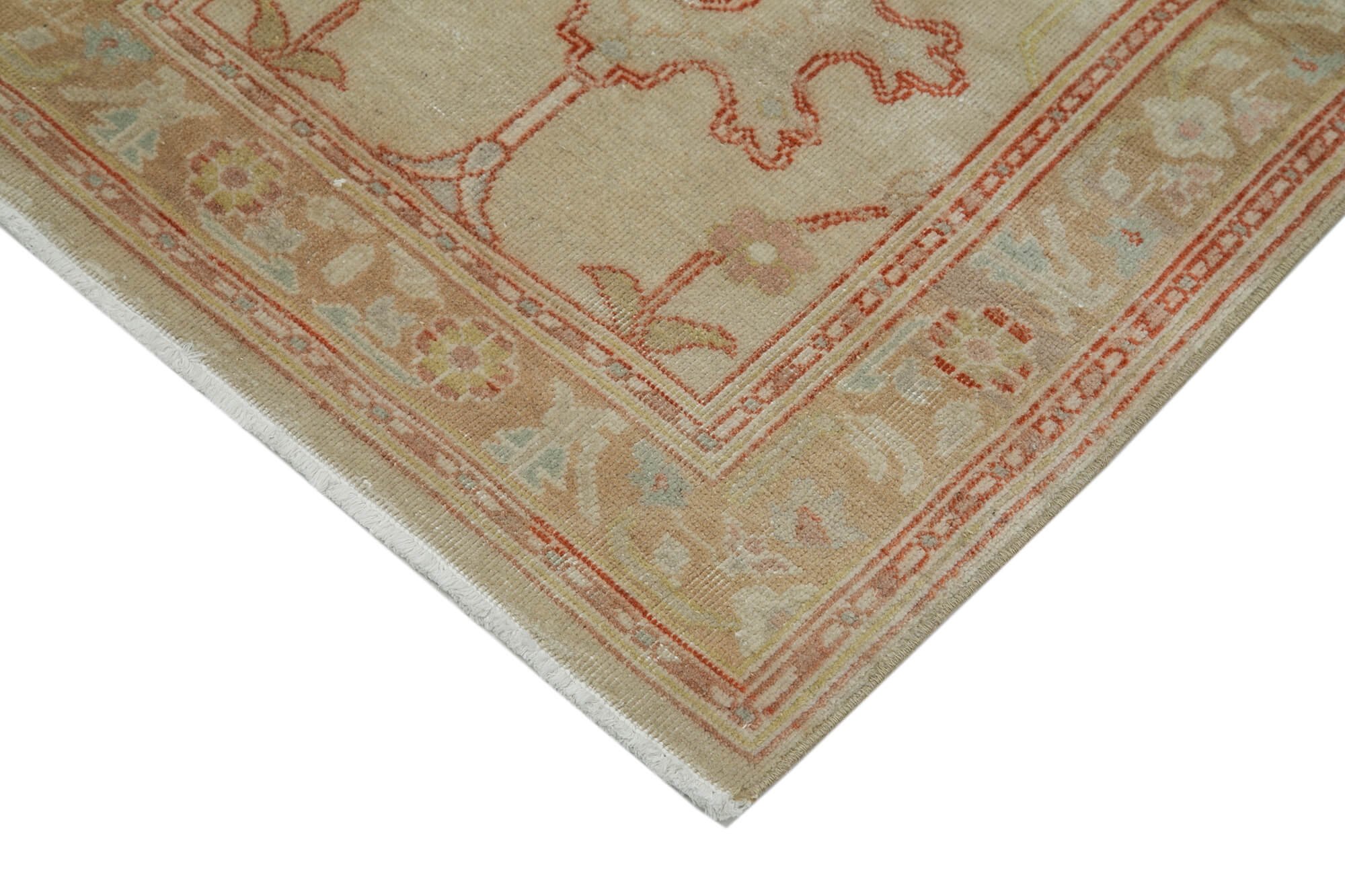 Handmade Wool Area Rug – Classic Beige Cotton Wool Rug 2'4''x13'9'' by Agacan