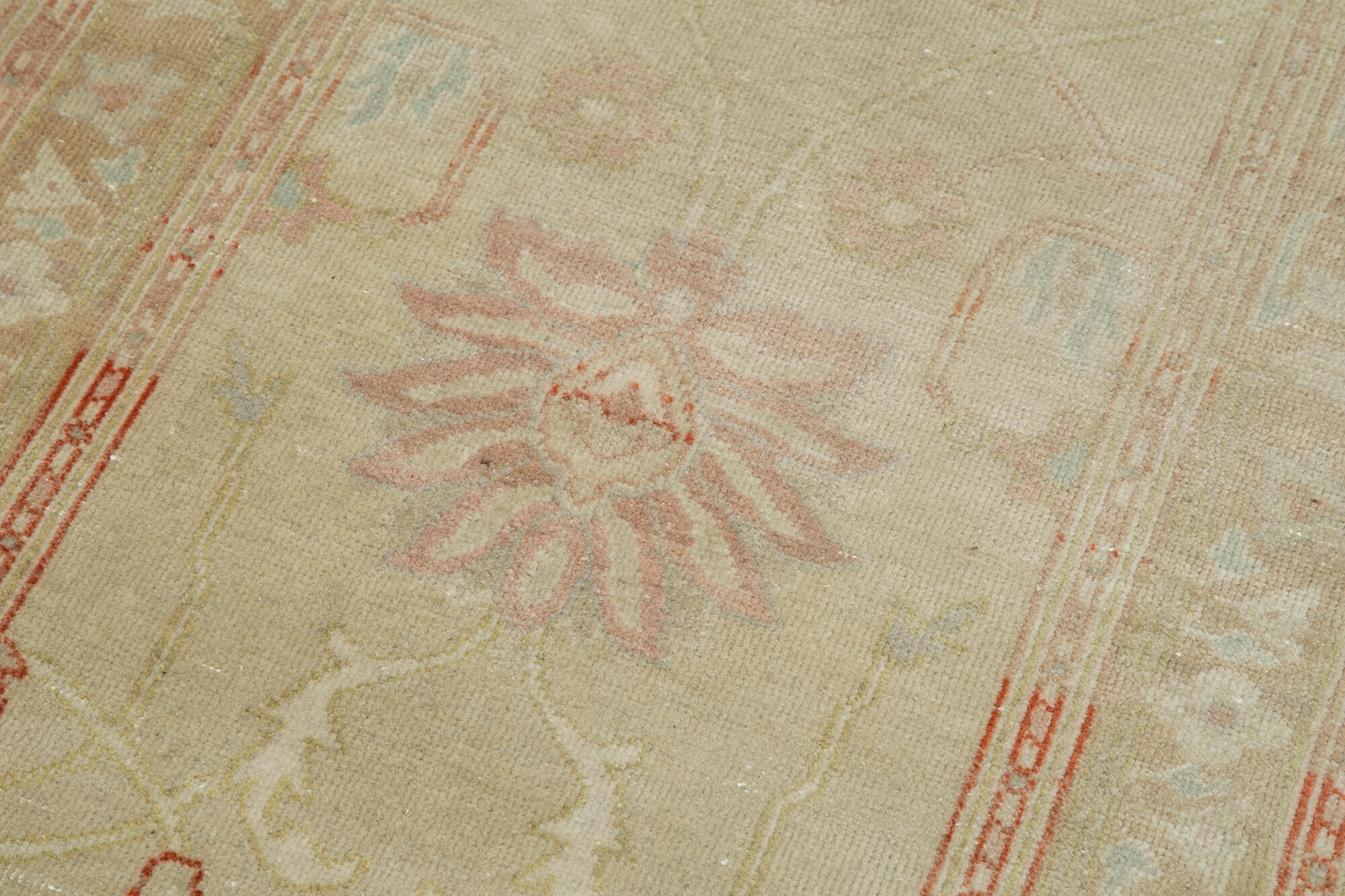 Handmade Wool Area Rug – Classic Beige Cotton Wool Rug 2'4''x13'9'' by Agacan