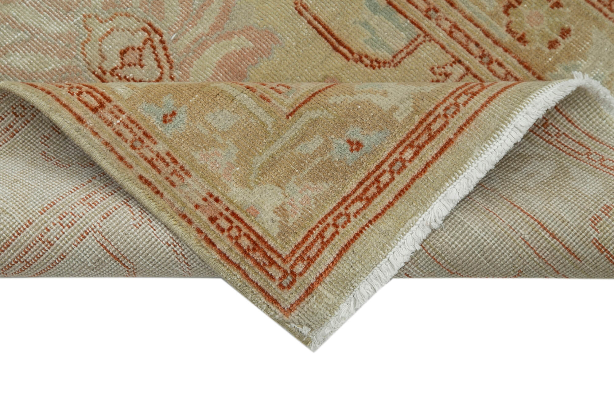 Handmade Wool Area Rug – Classic Beige Cotton Wool Rug 2'4''x13'9'' by Agacan
